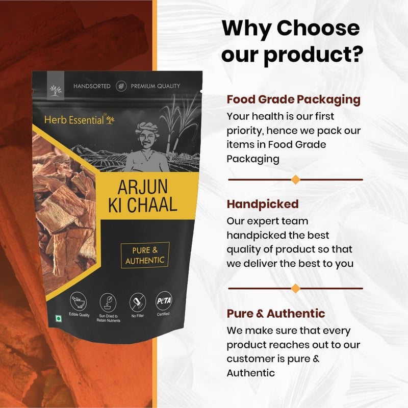 Herb Essential Arjun ki Chaal | Terminalia Arjuna Bark | 400g - Image 4